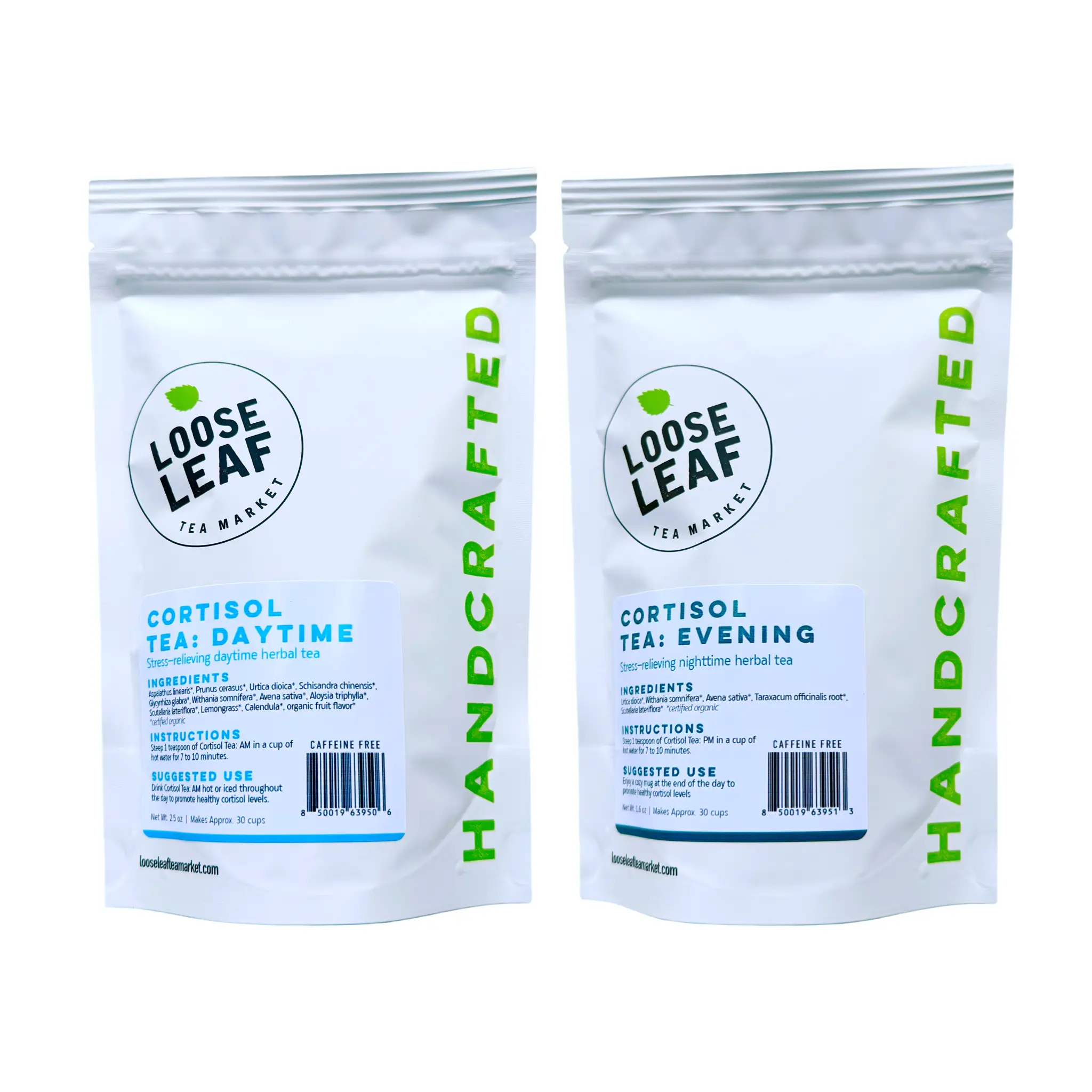 The Cortisol Tea Bundle, Two Caffeine-Free Loose Leaf Teas To Support Stress Relief