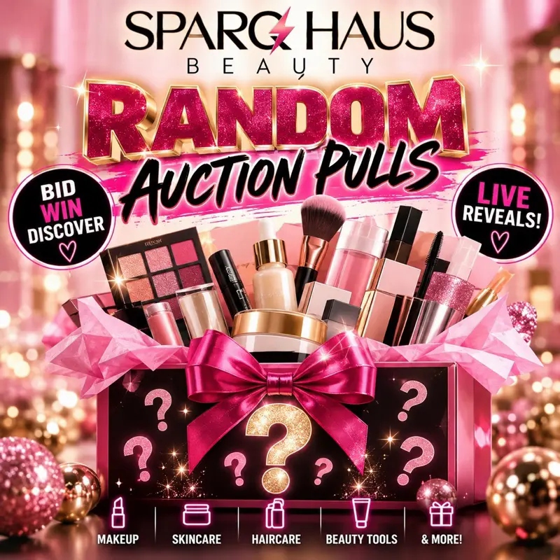SPARQ HAUS BEAUTY | RANDOM AUCTION PULLS   Get ready for the ultimate beauty shopping experience with Sparq Haus Beauty Random Auction Pulls!