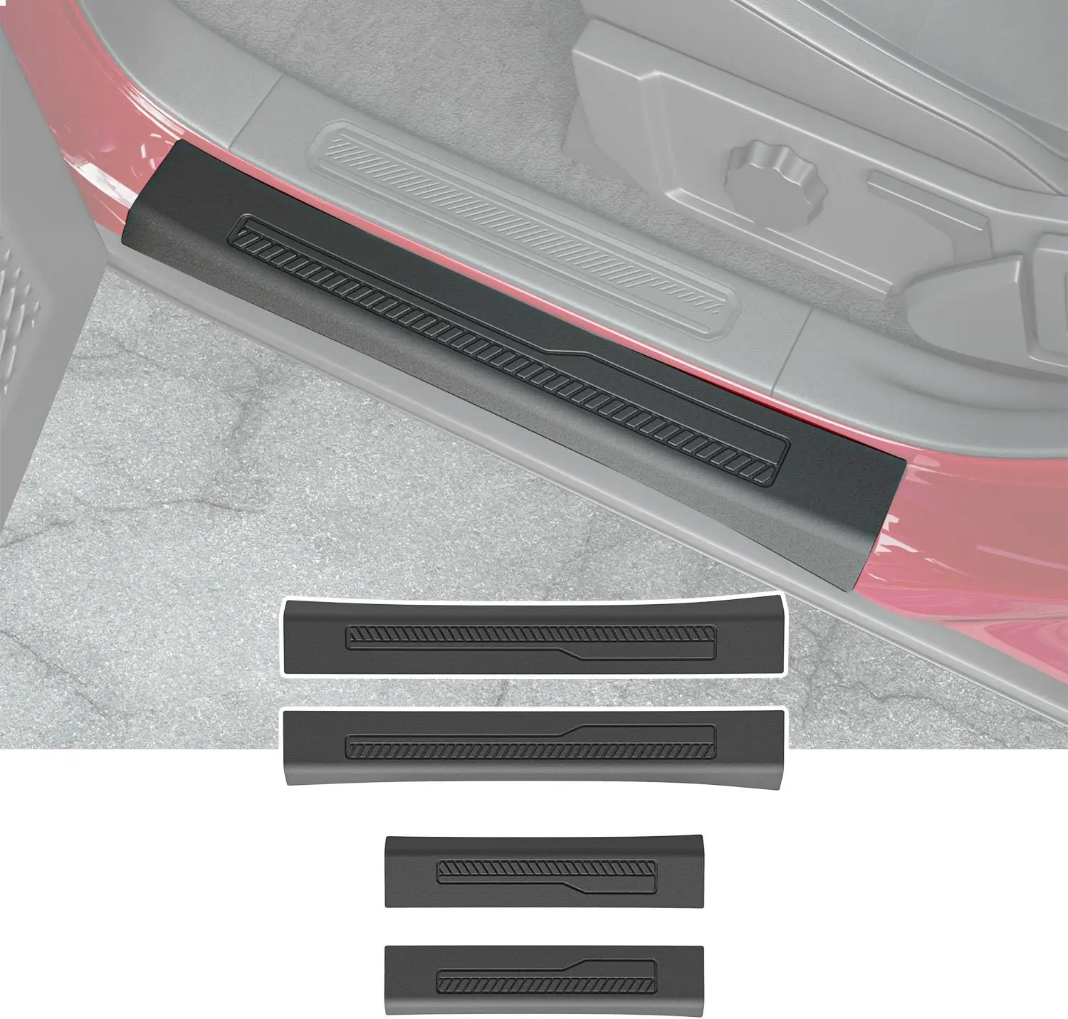 [Fits 21-26 Bronco] Door Sill Protector Compatible with 2021-2026 Ford Bronco Car Door Protector TPE 4 Door Car Sill Guard Replacement for 2021-2026 Ford Bronco Accessories