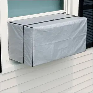 Window Air Conditioner Cover 18" x 27" x 16" - Outdoor Winter AC Cover for 5,000-10,000 BTU Units -  Vinyl with Straps - Blocks Cold Drafts & Dust -