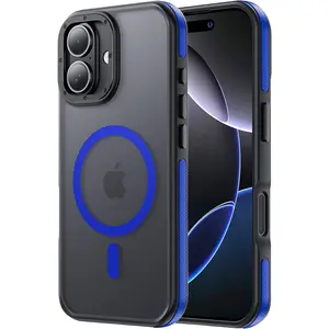 Compatible with iPhone 17 Bumper case Fits 10FT Drop Resistant Matte Skin Feeling Shockproof Back Cover Fits iPhone 17 Phone Cases 6.3",Matte Blue Bumper