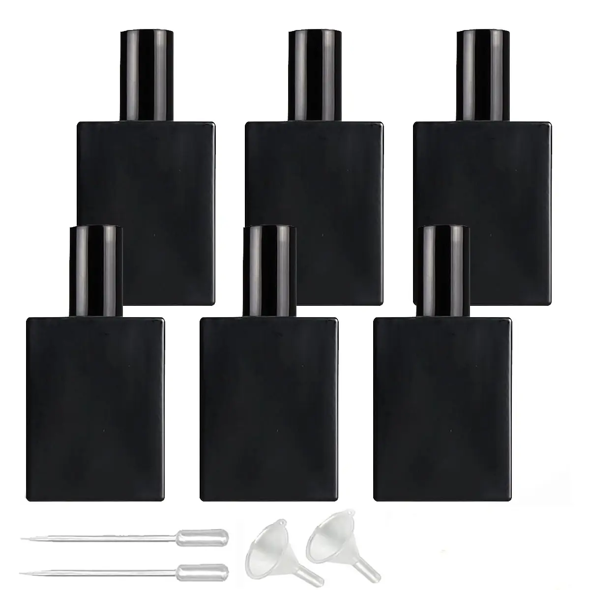 6-Pack 1.01oz Square Glass Perfume Bottles, Reusable Fine Mist Spray Bottles, Portable Perfume Bottles, 30ML, Ideal for Perfumes, Essential Oils, Liquids, Cosmetic, Cosmetic Makeup Tool