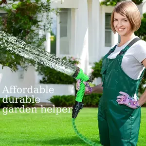 Garden water hose with handle, sturdy construction, durable, suitable for outdoor gardening and watering, and can be used in industrial, patio, lawn, car wash, yard and irrigation applications.