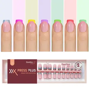 [Exclusive to TTS]Beetles X Press Plus French Tip Nails Seven Colors No Glue Included Natural Salon Quality For Spring Summer Nails #Summervibes