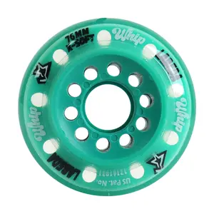 Labeda Whips Roller Hockey Wheel - Teal X-Soft 76mm - Single Wheel