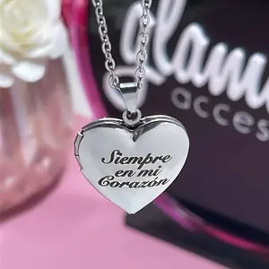 Steel heart locket