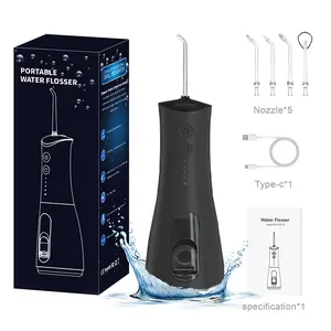 Water Flosser  Cordless Water Flosser (300 mL) — 4 water pressure settings 5 nozzle tips | Portable oral care device ideal for people with braces and for travel