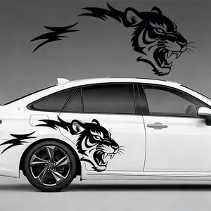 2PCS Car Sticker Sheet Tiger Design Auto Decal Bumper Sticker for Vehicle Body Wrap Car Modification Vinyl Sticker Car Accessories