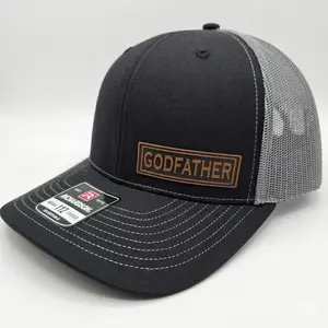 Godfather Hat – Leather Patch Trucker Hat, Funny Snapback Cap, Bold Godfather Pride Hat, Family Honor Statement Hat, Viral Tiktok Gift For Godfather, Personalized Gift Idea, Everyday Casual Cap