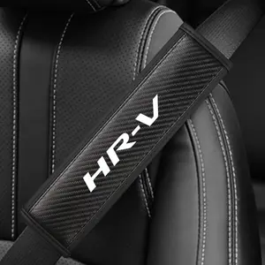 Honda Hrv Seat Belt Shoulder Cover, PU Leather & Carbon Fiber Stripes, Enhances Driving Comfort, Available in 1pc/2pcs