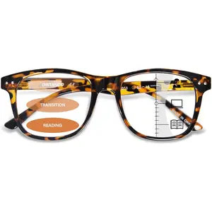 Progressive Multifocal Reading Glasses for Women Men, Anti Blue Light Computer Readers with Spring Hinges