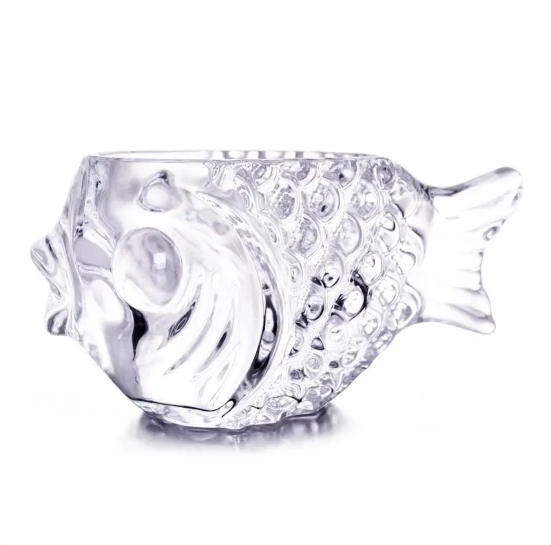 BarConic® 12 oz Fish Form Cocktail Souvenir Glass - Decorative Drinkware for Tiki Bars, Adults, Kitchen Bar Essentials, Souvenir Glassware