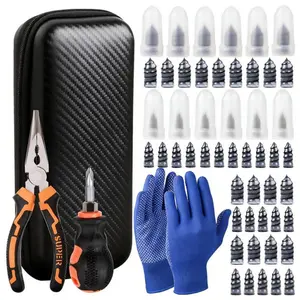 100PCS Tire Screw Plug Repair Kit – No Tire Removal Needed, Tire Sidewall Repair Kit, Patch Plug Tools & Portable Storage Bag – Quick Flat Tire Fix for Car, Truck, Motorcycle & SUV
