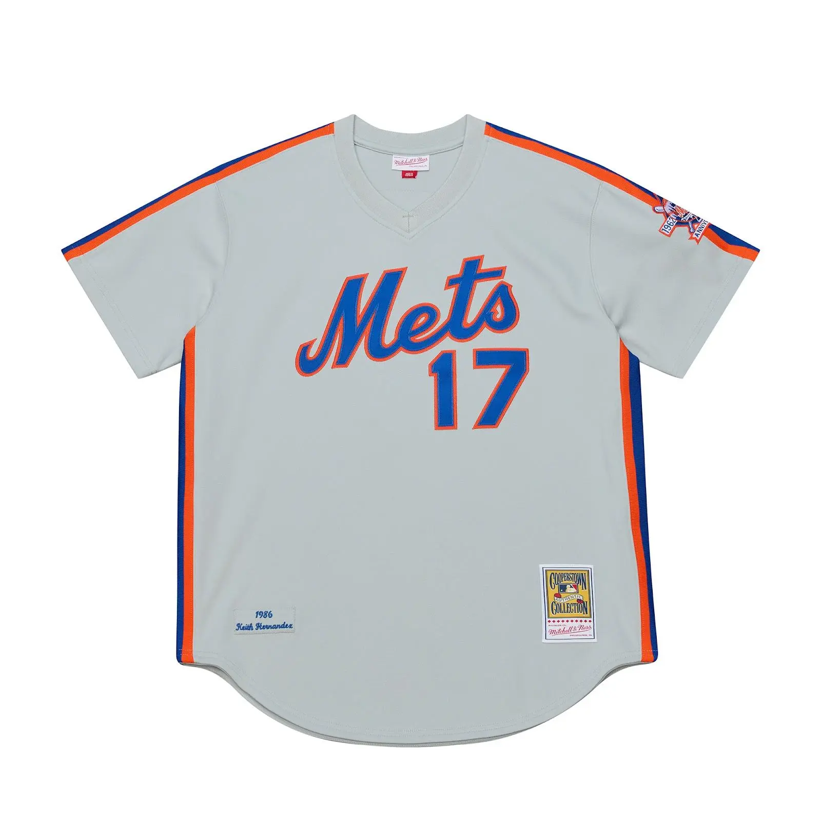 Keith Hernandez New York Mets 1986 Gray Authentic Jersey MLB Throwback Baseball Cooperstown Fan Gear Mitchell & Ness