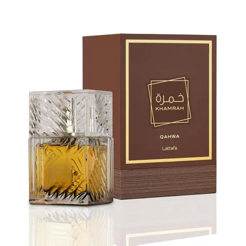 Lattafa Khamrah Qahwa Unisex Eau de Parfum - 3.4 oz/100 ml Arabian Fragrance, Long-Lasting Floral Gourmand Scent with Vanilla, Cinnamon, Caramel, Oud