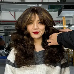 FF WIG Layered Cut Body Wave Human Hair Glueless Wig 24 Inches Pre-Cut 9*6 T Part Lace 250% Density Chestnut Highlight with Special Drawstring #FallFreshness #FFWIG