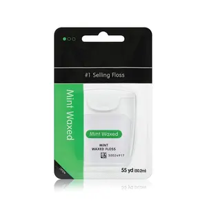 Waxed Dental Floss, Mint, Plaque Remover for Teeth, Shred Resistant, Floss Slides Smoothly, Easy to Use, Waxed, Deep Cleaning Teeth, Oral Care, PFAS Free, for Adults & Kids, 1 Pack, 55 yd