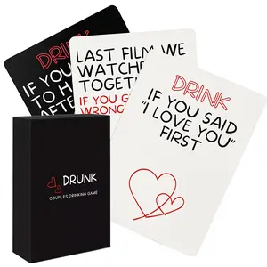 Romantic Couples Drinking Game for Date Night Fun Challenging and Adventurous Card Deck for Partners to Build Connection and Intimacy Hilarious Adult Conversation Starters and Party Activity for Anniversary or Valentines Day Gift