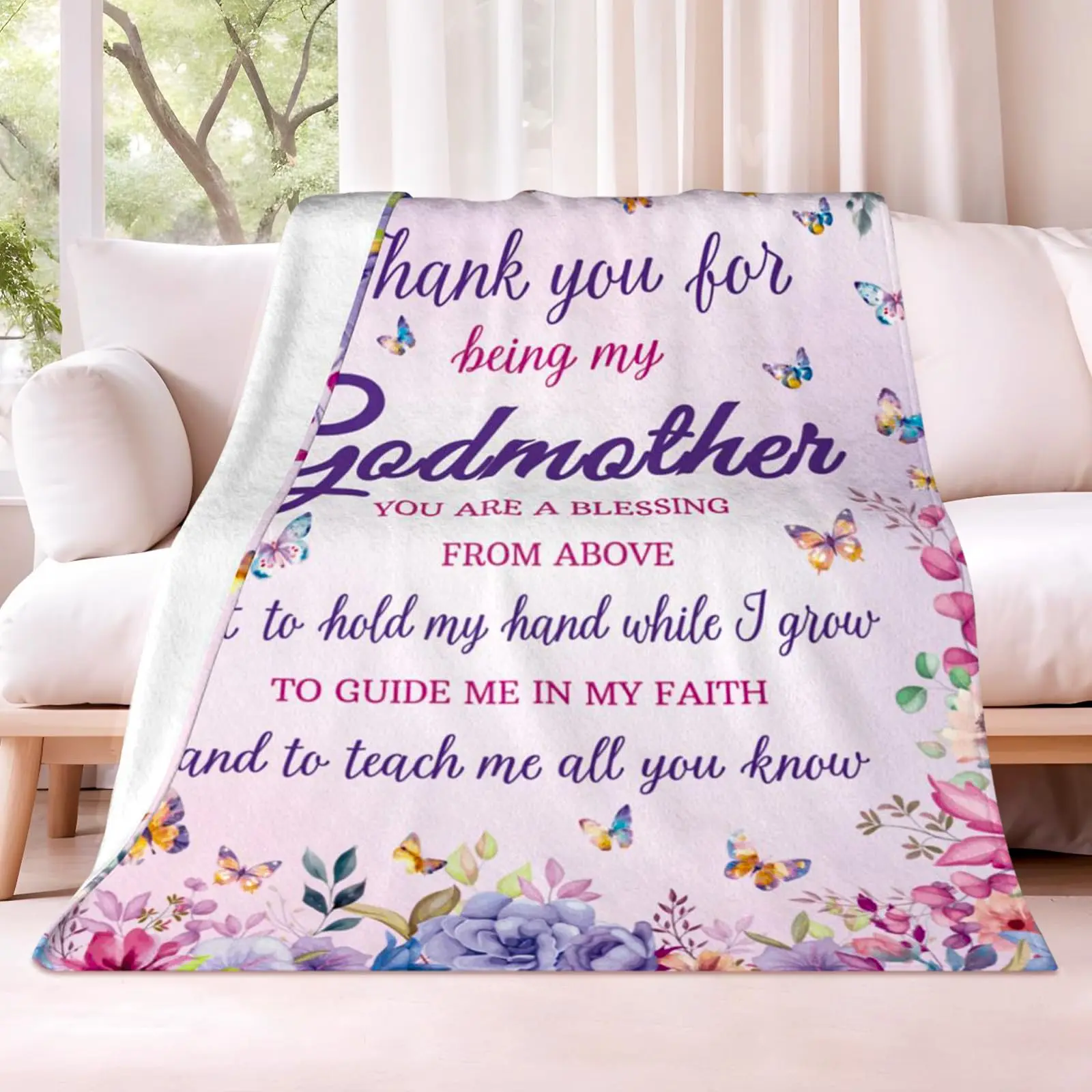 Godmother Gift - Godmother Gifts BlanKet from Godchild, Christian Gifts 50X60BLANKET