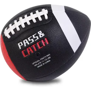 PassCatch Training Football Peewee Kids Youth Official Size for Ages 7-13 Fatherless Bounce Back Ball (Black with White Circles, Kids&Youth Size 6 Football Ages 7-13) : Sports & Outdoors maxi  football