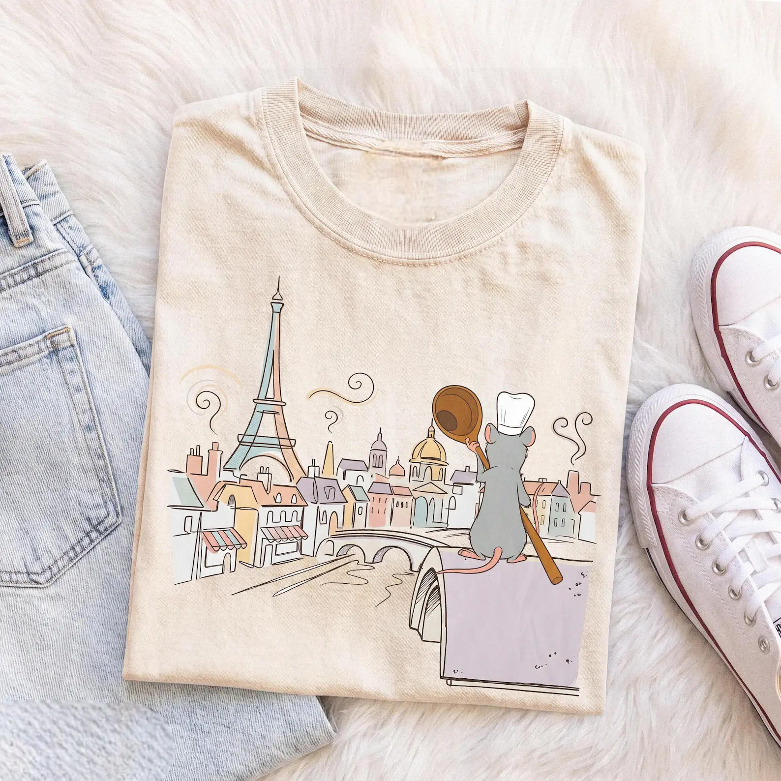 Retro WDW Remy Ratatouille Movie Shirt, Any One Can Cook tee, Eiffel Tower France Gusteau's Shirt, WDW Family Trip