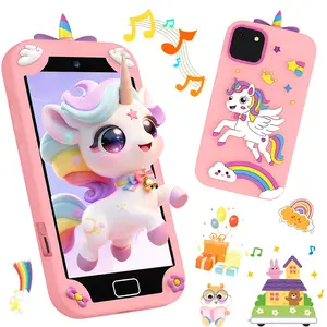 Kids Growth Toy Phone, Educational Toy, 4-Inch Touch Screen, Dual Cameras, Silicone Protective Case, Multi-Function Photo Video Apps, Various Games, For Outdoor Travel & Family Gatherings, Ideal Birthday Gift For 3-12 Year Old Boys & Girls