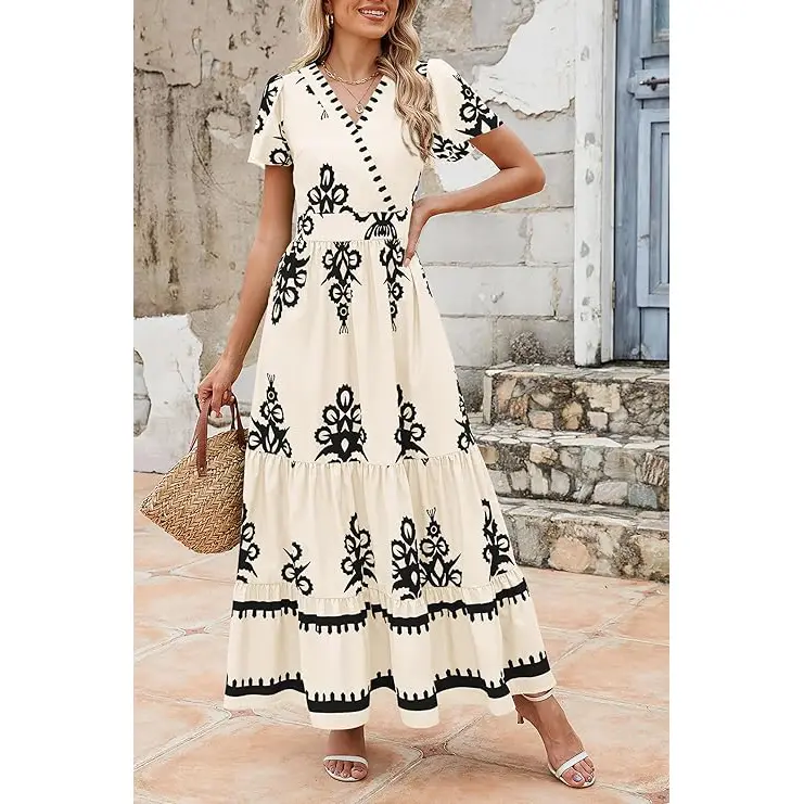 PrettyGarden Women's Summer Casual V Neck Boho Maxi Dress Flowy Aline Bell Sleeve Tiered Floral Dresses with Pocket Comfort Bohemian Womenswear V-Neck Short Sleeve - TikTok Shop PrettyGarden Women's Summer Casual V Neck Boho Maxi Dress Flowy Aline Bell Sleeve Tiered Floral Dresses with Pocket Comfort Bohemian Womenswear V-Neck Short Sleeve - TikTok Shop
