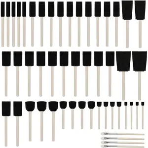 50pcs Foam Brush and Round Stencil Foam Brush Set 10 Sizes with High Density Foam for Multi Project (5/16", 1/2", 3/4", 1", 1-1/2", 2")