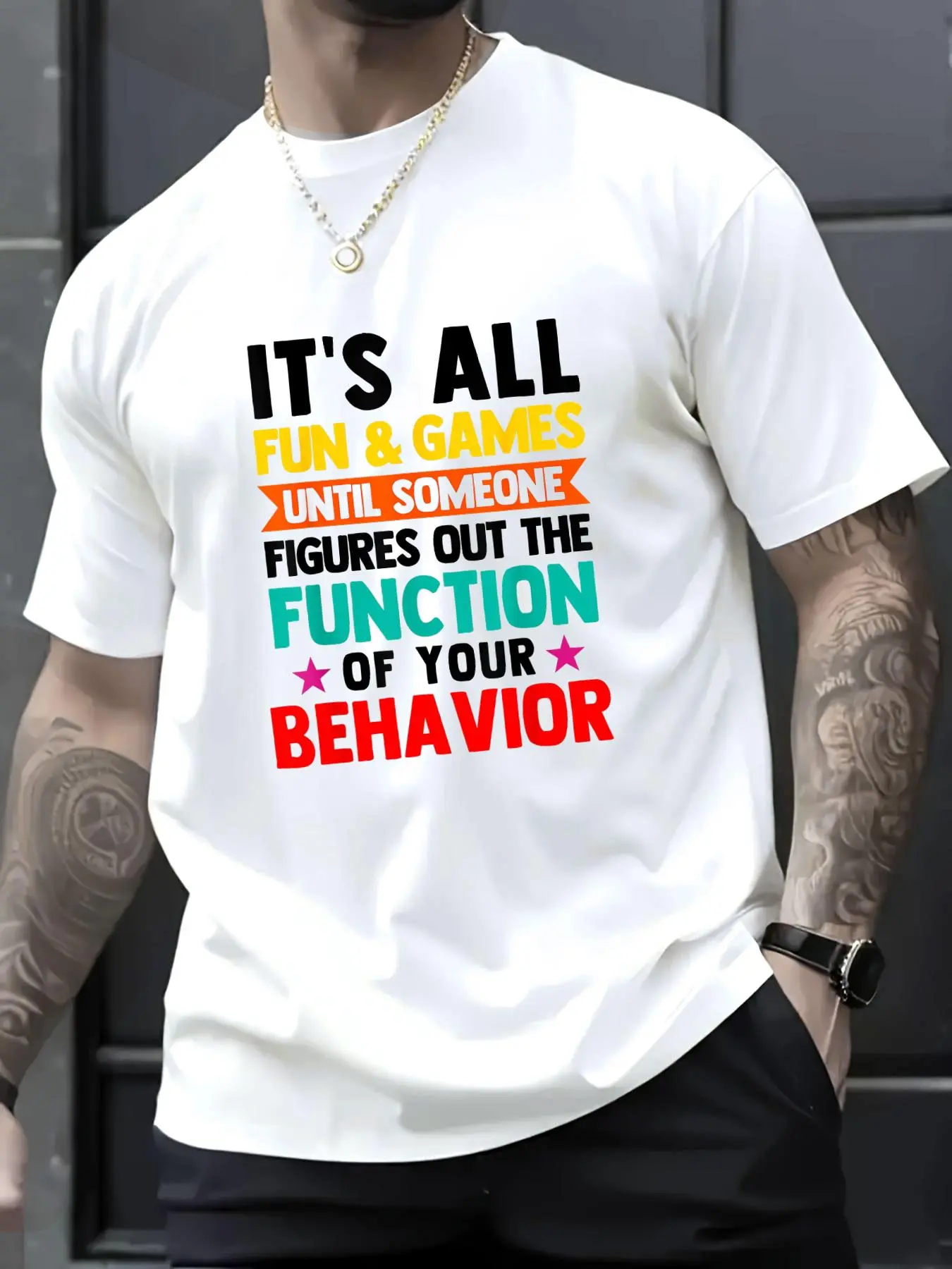 100% Cotton Unisex It's All Fun & Games Special Education SPED Teachers T-Shirt, Men's Women's Shirt Top, Short Sleeve Tops Crewneck Tshirt