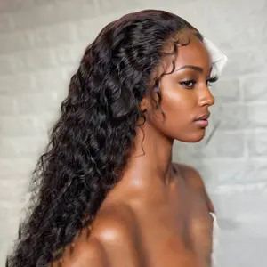 13x4 Deep Wave Wig Lace Frontal Curly Wig For Women Pre Plucked Brazilian Water Wave 13x6 Lace Frontal Wig 180% Density Nature Color TikTokShop SummerVibes