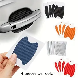 Car Door Handle Protective Sticker, 4pcs Car Door Handle Sticker, Anti-scratch Car Door Handle Protector, Car Exterior Accessories, Reflective Sticker