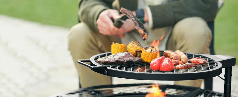 BALI OUTDOORS 2-in-1 Wood Fire Pit with Grill,  360° rotated, for Backyard, Camping, Tailgating Party BALI OUTDOORS 2-in-1 Wood Fire Pit with Grill,  360° rotated, for Backyard, Camping, Tailgating Party