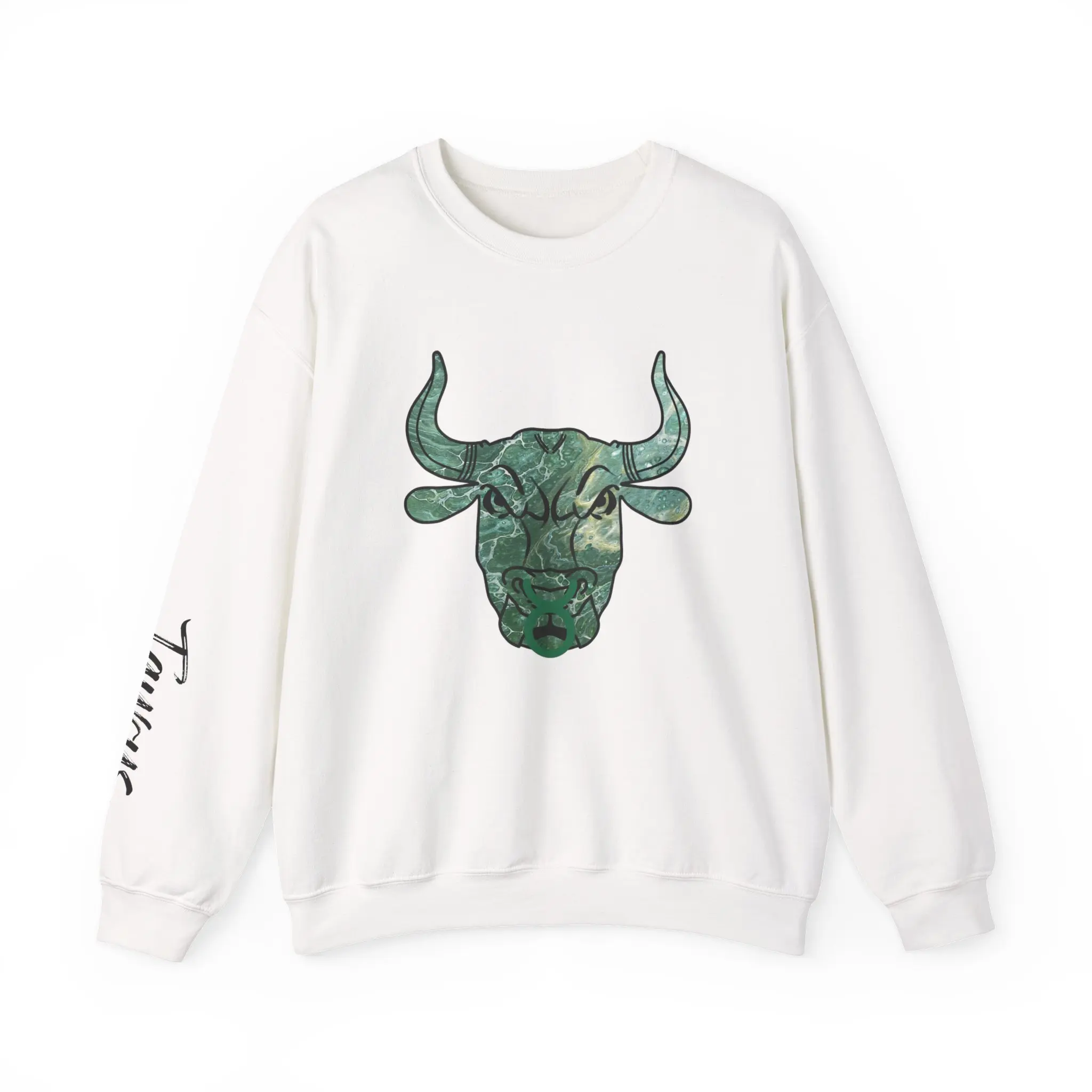 Taurus Crewneck Sweatshirt | Astrology Sweater, Horoscope Graphic, Custom Zodiac Artwork, Bull, Gift for Taurus, Astrology Lover Gift