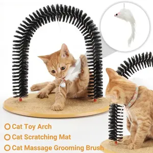 3 in 1 Cat Self Groomer Arch Brush Massage Scratcher for Indoor Cats Purrfect Grooming Experience Shedding Relief and Happy Rubbing Pet Toy