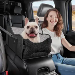 Center Console Dog Car Seat, Pet Puppy Middle Console Dog Car Seat for Small Dogs (Full-Size Truck Black)