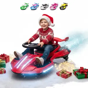 Kartivo 12V Kids Ride On Electric Toy Wiggle Car with 360 Degree Drift, Spray Function, Front & Side Lights Design, Bluetooth, Music for Ages 3+
