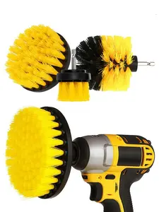 LMMAKE 3Pcs Drill Brush Attachment Kit for Electric Drills Gentle Yet Effective Cleaning for Automotive Interiors Boat Seats Carpets Upholstery Bathroom Tiles & Grout Essential for Homeowners & Professional Cleaners