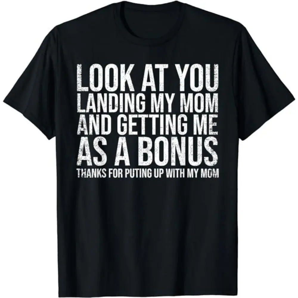 "Bonus Kid" Stepdad Humor Tee - Funny Blended Family Cotton Shirt, Father's Day Natural Soft graphic tees men gifts Casual Tshirt