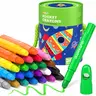 JUPITEARTH 24-Color Space Theme Rocket-Shape Twistable Crayons for 1-3 Years Toddlers, Non-Toxic Washable Silk-Like Easy-Grip Art Drawing Supplies with Storage Bucket, Back to School Office Stationery Toddler Toys Coloring Must Haves