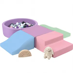 Apojungle Climbing Toys for Toddlers , Foam Climbing Blocks with Ball Pit for Baby, 5-Piece Soft Toddlers Climbing Toy Indoor,Climbing Crawling Toys Soft Foam Blocks Activity Play Set(Balls not Included)