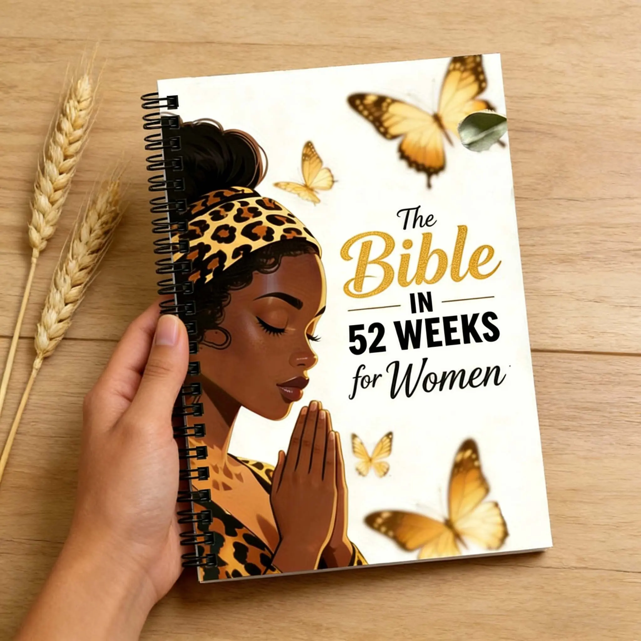 Women's One-Year Bible Reading Journal, Spiral-Bound Study Workbook, 52-Week Christian Spiritual Guide, Daily Scripture Reading Log, Daily Guided Journal, Devotional Notebook, Bible Study Supplies