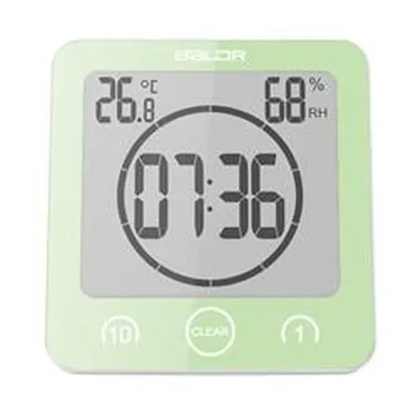 Baldr CL0007GR1 Water-Proof Timer Shower Clock, Green Home Decor Clock for Home Supplies Use, Room Decor