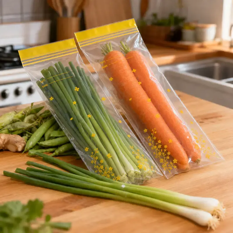 Thick Double Seal Food Storage Bags, Reusable Self-Sealing Pouches, Food Grade Airtight Bags for Refrigerator Organization & Food Portioning-MM1