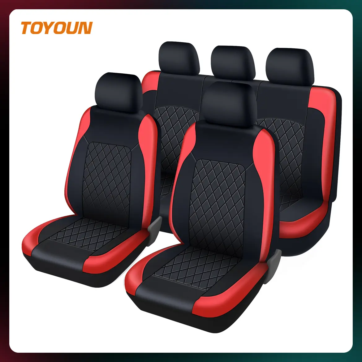 PU leather car seat covers, full set of all seasons universal, suitable for most cars, trucks, vans, SUVs, airbag compatible, car interior kit accessories
