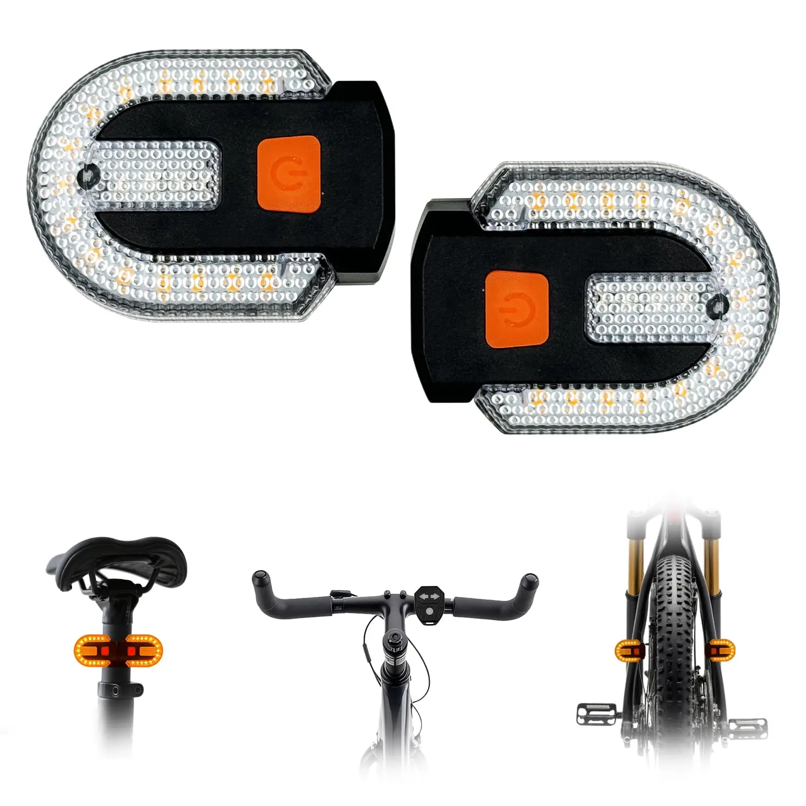 Split Bike Tail Light with Turn Signal - USB Rechargeable, 5-Mode Cycling Safety Warning Light (Includes 1 Remote Control)