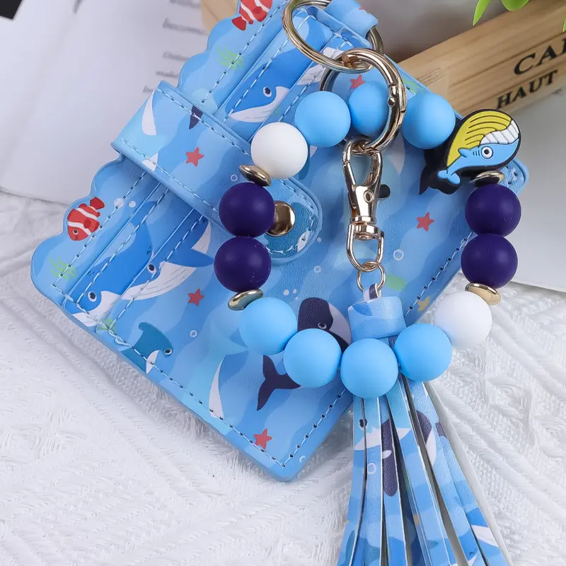 Elegant Wrist Keychain Card Holder, Animal Pattern, Fits ID Cards, Key Ring, Door Access Card, Perfect Gift for Friends and Bffs
