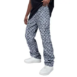 GINGTTO Men's Jeans Stretch Baggy Wide Leg Denim Pants Skateboard Hip Hop Streetwear Trousers