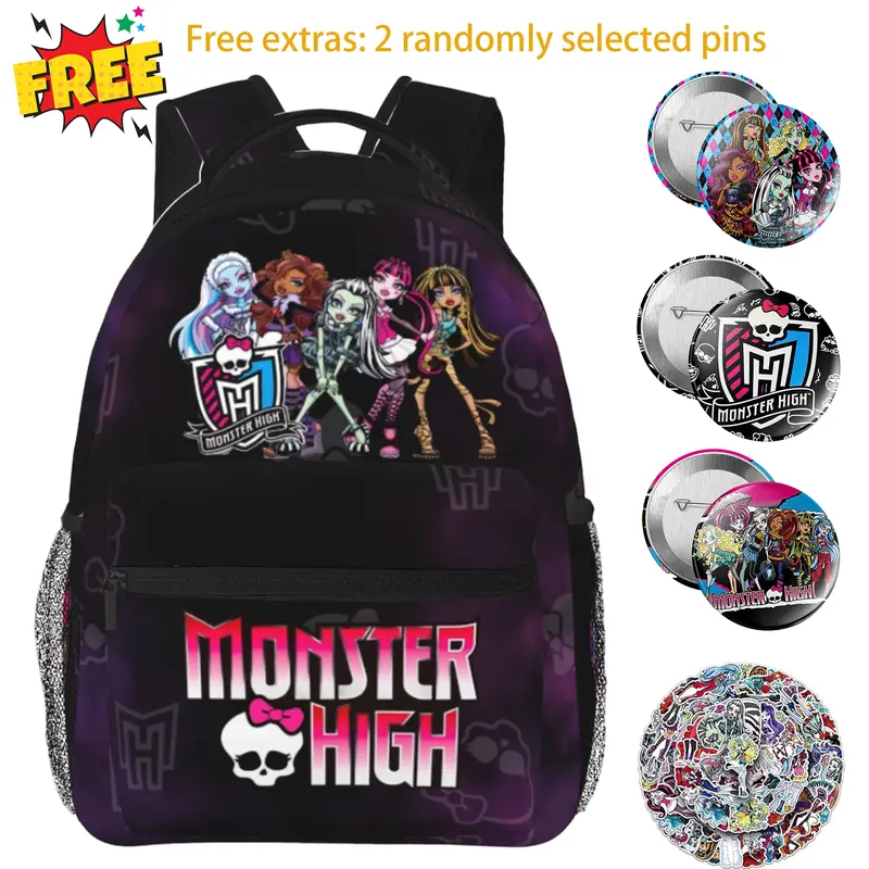 Monster high Backpack Monster high dolls Lightweight Bagpack Monster high doll Travel School Bag with Multiple Pockets For Work And Travel And Multiple Uses