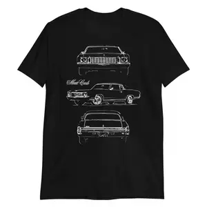 1972 Chevy Monte Carlo Classic Car Outline Short-Sleeve Unisex T-Shirt