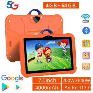 7-Inch 5G WiFi Android Tablet, Quad-Core 4GB RAM 64GB ROM, Kids Educational Learning & Gaming Tablet, Ideal Children's Gift, Tablets